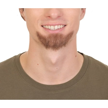 HPO Adult Men's Fake Human Hair Greaser Goatee Beard | Novelty False Facial Hair | Multiple Colors | Costume Accessory