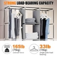 thumbnail image 5 of HONEIER Closet Organizer, 25mm Steel Tube Wardrobe Closet with 4 Hanging Rod, 69*67 Inch Large Size Portable Closet, Heavy Duty Clothes Storage Organizer Clothes Rack with Cover, 5 of 8