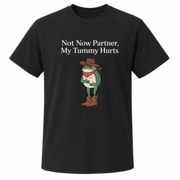 Not Now Partner My Tummy Hurts Graphic T-Shirt, Unisex Classic Fit Tee