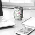thumbnail image 3 of Floral 12oz Stainless Steel Insulated Wine Tumbler with Lid and Straw – Double Wall Vacuum Mug for Hot & Cold Drinks, 304 Steel Interior, Sweat-Free Design,Thanksgiving,Christmas, Spring,Flower, 3 of 5