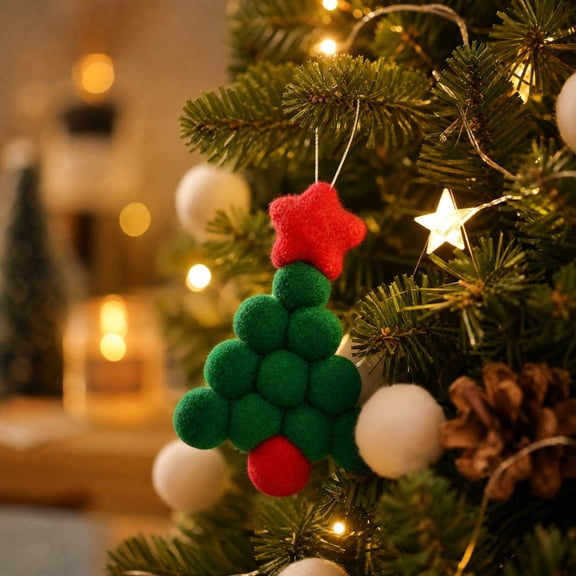 Eolstice Christmas Tree Ornaments, Star and Mini Ball Xmas Hanging Decorations, Cute Pendants for Holiday Window, Home, Wreath, Festive Party Decor