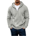 thumbnail image 2 of Men's Quarter Zip Hoodie Oversized Lightweight Drawstring Pullover Hooded Sweatshirt with Kangaroo Pocket for Fall Winter, 2 of 7