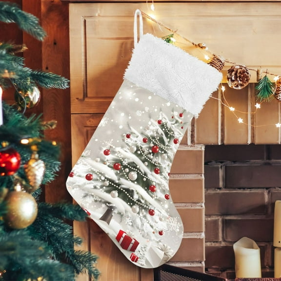 Ryvnso Christmas Stockings Christmas Tree Gifts 17.7" Large Stocking Decoration 1 Pack