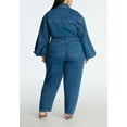 thumbnail image 2 of ELOQUII Women's Plus Size Barrel Leg Denim Jumpsuit, 2 of 2