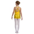 thumbnail image 4 of Raenseen Costume de Danse Jazz Rumba Samba pour Filles Enfants Robe de Danse Latine à Paillettes Ourlet à Franges Ballet Or 12, 4 of 7