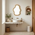 thumbnail image 2 of Sintosin Bathroom Mirrors,Boho Woven Rattan Wall Bathroom Mirror 22"x30", Handmade Decorative Mirror for Farmhouse, Coastal & Modern Decor, 2 of 10