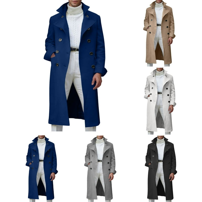 Wyobmus Men's Casual British Style Trench Coat Slim Fit Wyobmus Men's Casual British Style Trench Coat Slim Fit
