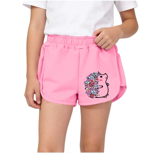 Pantalones Cortos de Cintura Elástica Impresa de Niños de Tamaño Medio Pantalones de Ropa Exterior de Verano Casual para Niños Y Niñas