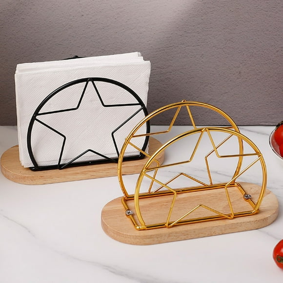 Servilletero de mesa de metal moderno | Construcción de hierro con elegante acabado mate | Diseño vertical que ahorra espacio para cocinas, comedores, encimeras | Se adapta a servilletas de cóctel