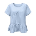 thumbnail image 4 of Womens Floral Babydoll Tops，Lightweight Gauze 3/4 Sleeve Blouses Puff Sleeve Peplum Tops Peasant Blouses Women'S Print T Shirt Office Work Tops Beach Vacation Blouses Boho Floral Tops 3XL, 4 of 4