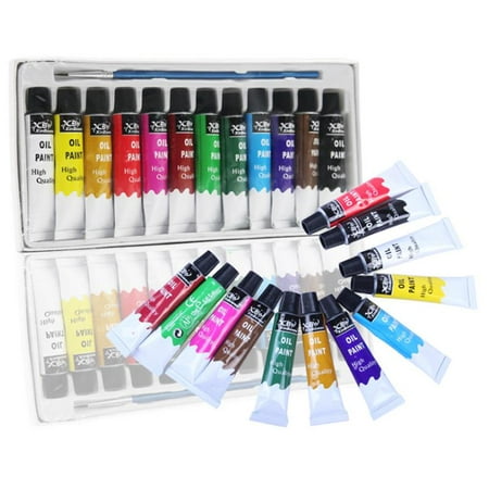 Oil Paint Set 12 Color Tubular Acrylic Art Painting Water Color Oil ...