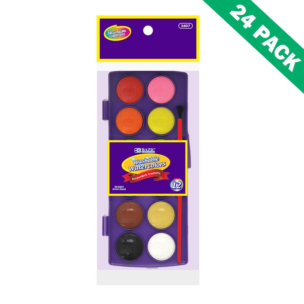 Watercolors, Kids Watercolor Paint Palette Multi Color Set (24 Unit
