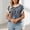 Navy Blue, variant on Women's Crew Neck Rib Trim Cap Sleeve Textured Striped Knit Tee – Loose Casual Shirt, Minimalist Soft Breathable Top Navy Blue，M