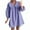 Purple, variant on Xunlbb Summer Dresses for Women 2025 Women's 3/4 Puff Sleeve Plaid Mini Dress Lapel Doll Collar Loose Dress S-2XL