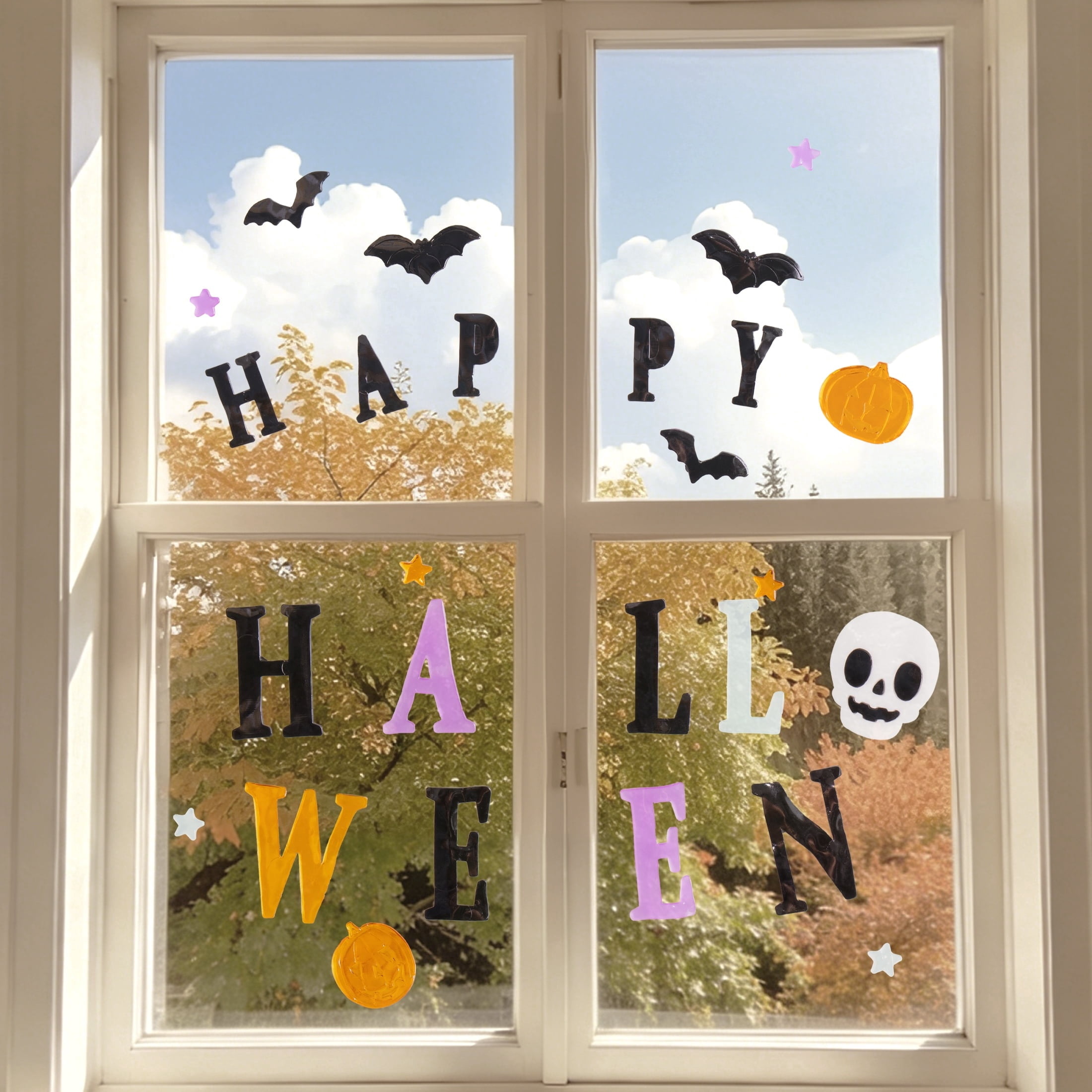 Happy Halloween Gel Clings, Multicolor, 5.5" x 21", Halloween by Way To Celebrate