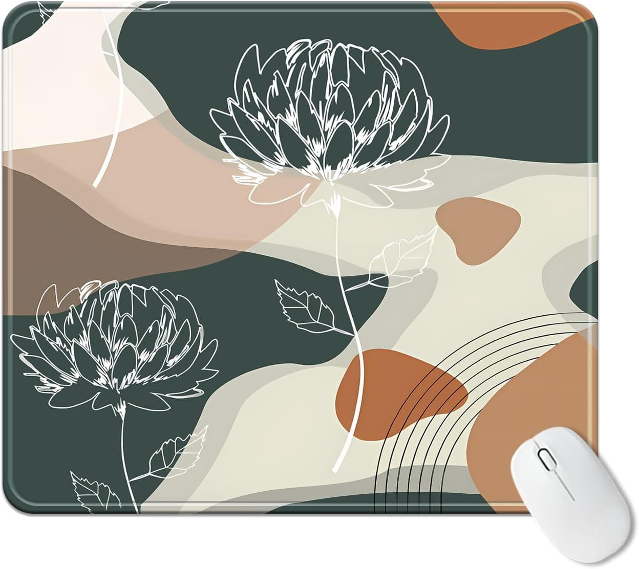 Abstract Art Aesthetic Mouse Pad Small Chic Boho Computer and Laptop Women Desk Mat for Home Office Work and Study,11.4x9.8x0.12inch (A21)