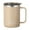 Khaki, variant on Black Double Layer Stainless Steel Water Cup With Push Lid Insulated Leakproof Design 500Ml For Office