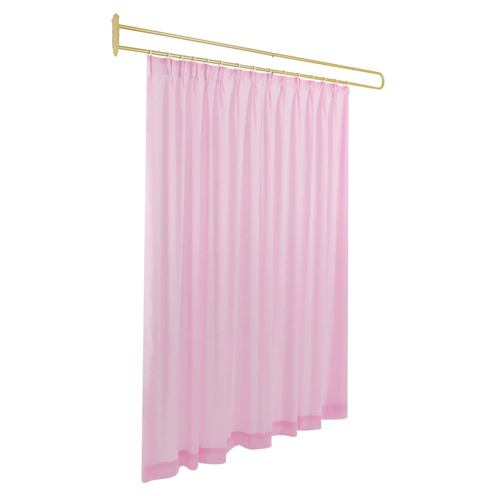 2M Privacy Partition Curtain Metal Support Wall Mounted U-Shape Room Divider for Offices, Conference Rooms, Beauty Salons