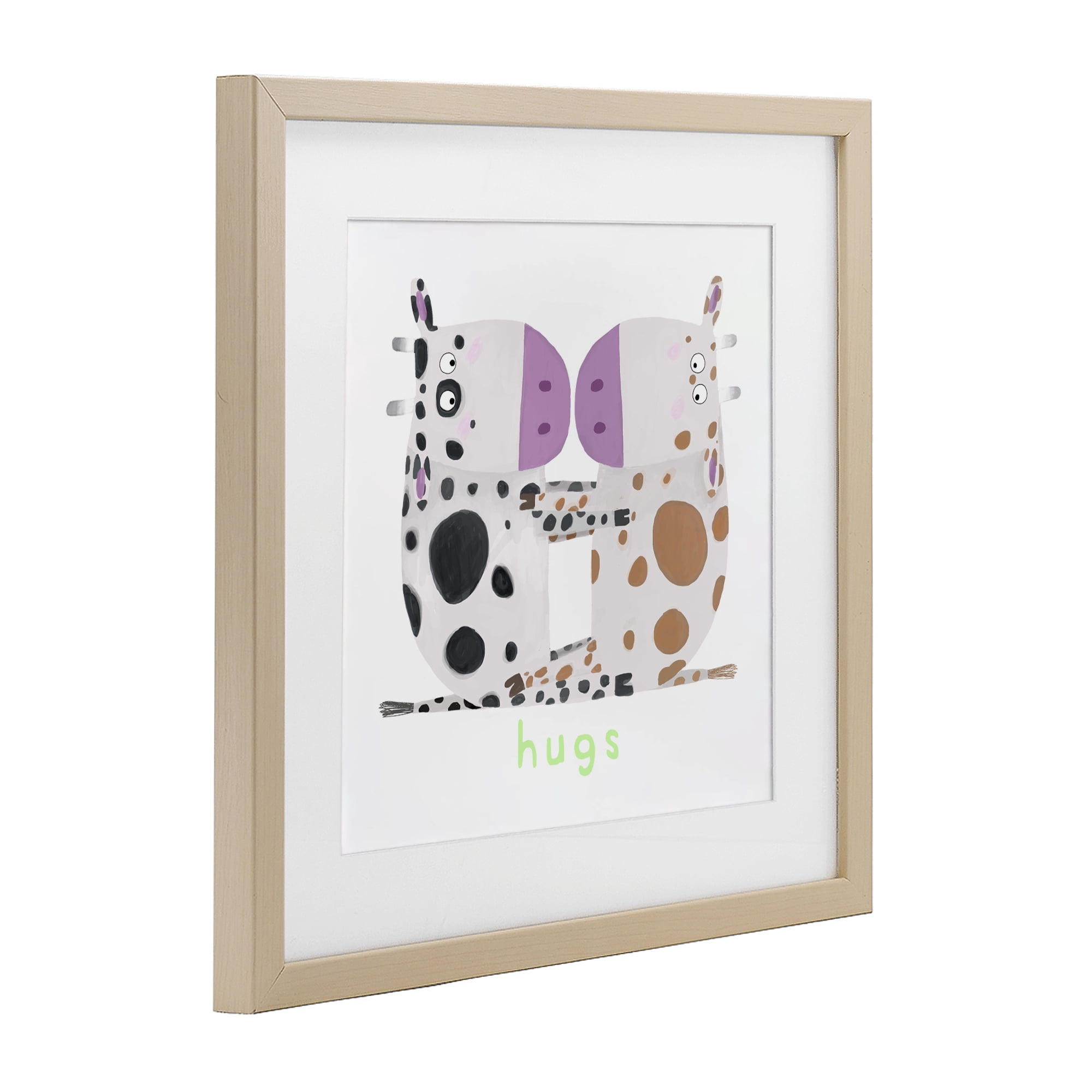 Stupell Industries Cow Hugs Symmetry Birch Framed Print Under Glass, design by Carla Daly