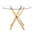 thumbnail image 3 of Diva Glass Star Dining Table, Round 36" with Tempered Glass Top and Polished Gold Stainless Steel Base – Showcasing a Unique Star-Inspired Design, Perfectly Sized for 4 People to Elevate Any Dining Sp, 3 of 3