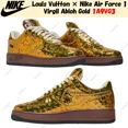 thumbnail image 1 of Louis Vuitton × Ni&ke Air Force 1 Virgil Abloh Gold 1A9VG3 Men's Size, 1 of 6