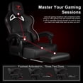 thumbnail image 5 of VITESSE Big and Tall Gaming Chair 400lb Weight Capacity with Footrest, Ergonomic Video Game Chair for Adults with Oversized Headrest and Lumbar Pillow, Computer Chair Gaming for Office (Black+Red), 5 of 7