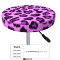 thumbnail image 4 of Round Bar Stool Seat Covers, purple leopard print Elastic Round Chair Cover Stool Seat Slipcover Bar Stool Cushions Round Pad for 12-14 inch, 4 of 7