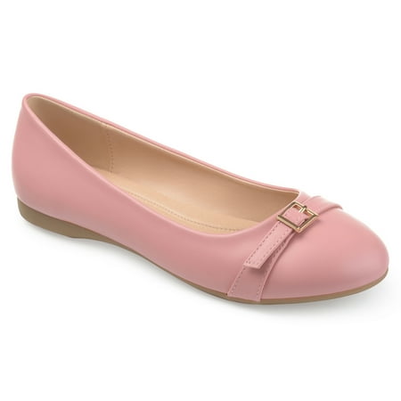 - Brinley Co. Women's Faux Leather Buckle Detail Comfort-sole Flats