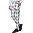 thumbnail image 4 of Lars Amadeus Men's Dress Plaid Slim Fit Flat Front Business Pants with Pockets, 4 of 6