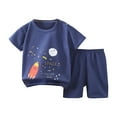 thumbnail image 1 of Odeerbi 6M-6Y Niños Niñas Conjuntos Verano Algodón Manga Corta Top Shorts Pijamas Juego de Dos Piezas, 1 of 3