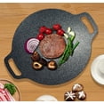 thumbnail image 4 of Grill Pan Under 5 ! Yannianjz Non Stick Grill Pan BBQ Pan Camping Pan Multi Griddle Pan Cooking Pan for Outdoor Indoor Kitchen 28cm Korean BBQ Grill Pan for Electric Induction Stove Oven Safe, 4 of 9