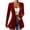 Red, variant on Women's Solid V Neck Velvet Blazer Cardigan Single Button Fitted Flare Hem Long Sleeve Elegant Jacket