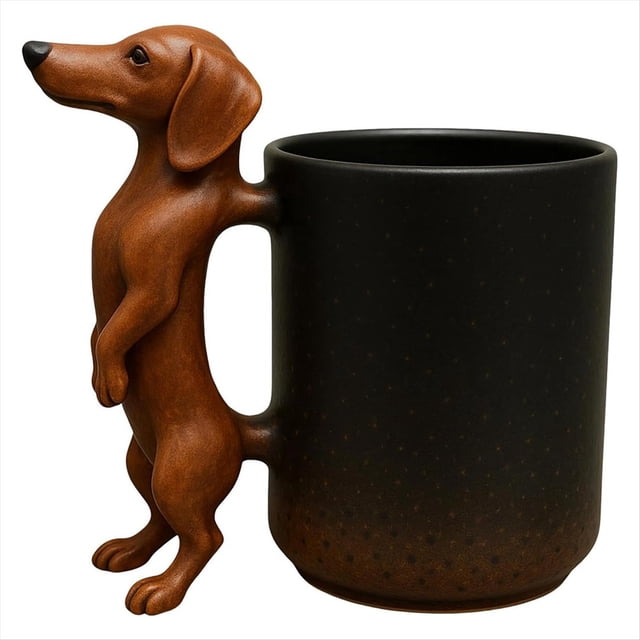 de Café de Perro Salchicha Hecha A Mano de 325 Ml - de Cerámica con Temática de Salchicha para Amantes de los Perros - Regalos para Dueños de Perros Salchichas