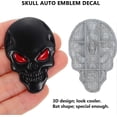 thumbnail image 2 of 3D Metal Black Skull Sticker Auto Logo Emblem Badge Decal, 2 of 5