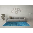 thumbnail image 3 of Ahgly Company Indoor Square Oriental Light Blue Industrial Area Rugs, 3' Square, 3 of 4