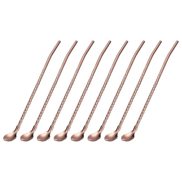 Cuchara Pajitas de Acero Inoxidable Unique Bargains 12uds 8.6' Reutilizable Rosa Oro