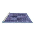 thumbnail image 2 of Ahgly Company Machine Washable Indoor Square Abstract Blue Modern Area Rugs, 7' Square, 2 of 4