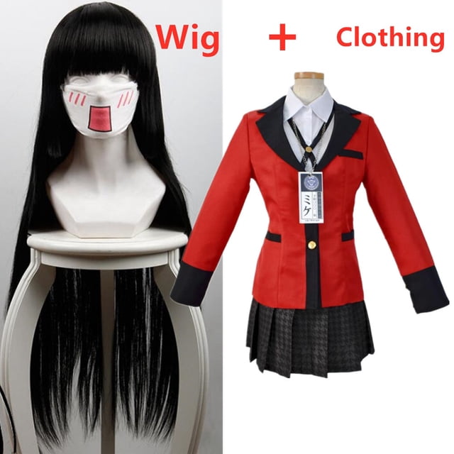 Disfraz de Cosplay de Kakegurui Jabami Yumeko, conjunto completo de Falda plisada, uniforme de Anime para chica escolar, Halloween, Sayaka compulsivo