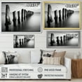 thumbnail image 4 of Designart "Monochrome Pier On The Horizon II" Coastal Pier Wall Art Living Room, 4 of 7