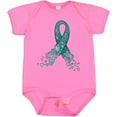 thumbnail image 3 of Inktastic Ovarian Cancer Awareness Teal Ribbon Made of Hearts Boys or Girls Baby Bodysuit, 3 of 5
