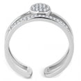 thumbnail image 3 of Luxe Jewelry Designs Women's Stainless Steel Stackable Cuff Ring with Cubic Zirconia - Size 8 (Pack, 3 of 4