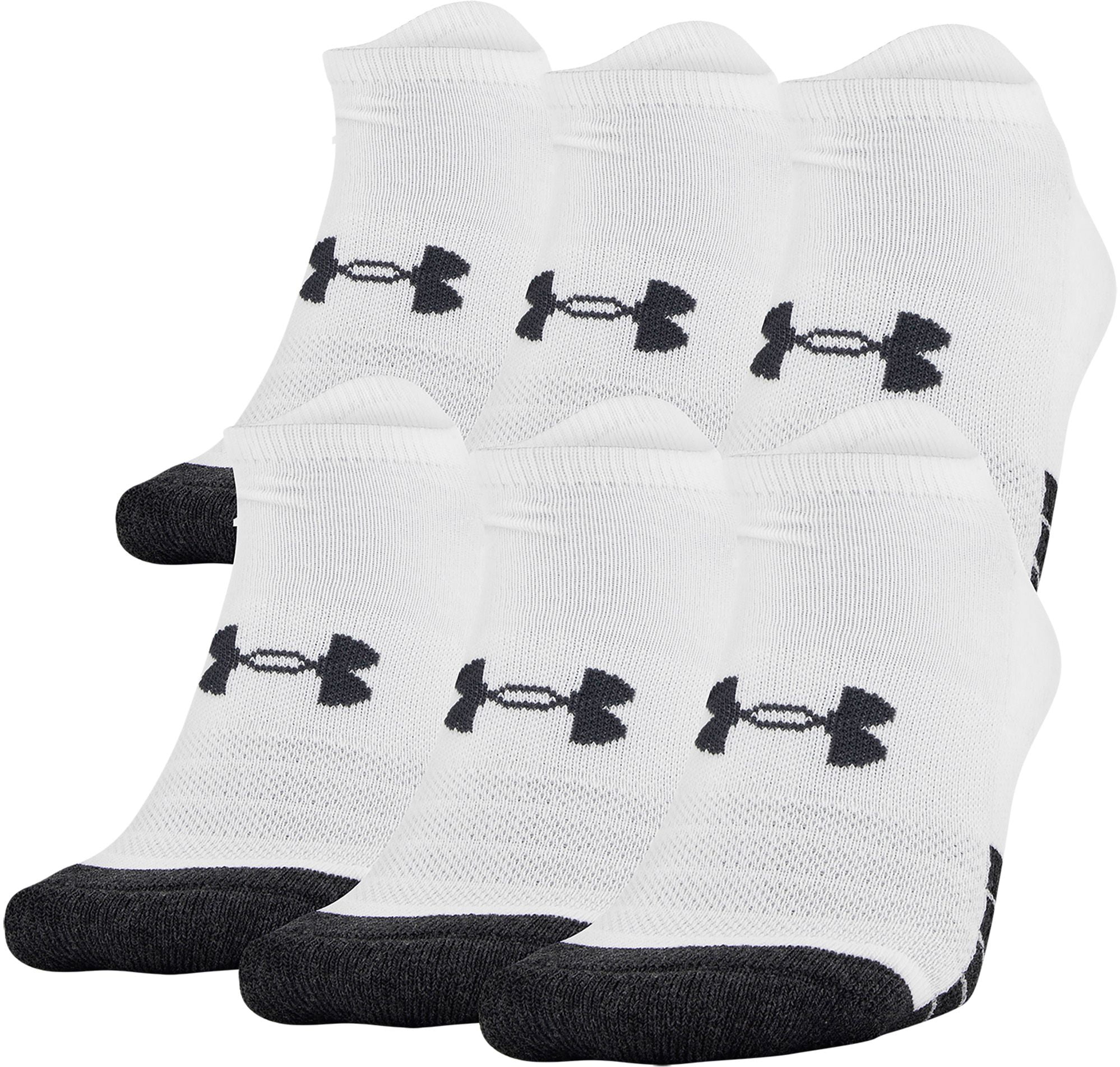 Under Armour Heatgear Tech No-Show Ankle Socks Gray/Black/White LG 10-13 1303200 