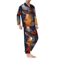 thumbnail image 2 of Wukai Cosmic Dog Starry Night Men's Long Sleeve Pajama Set,Long Sleeve Mens Sleepwear with Pockets & Front Fly-X-Large, 2 of 7