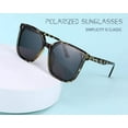 thumbnail image 6 of FEISEDY Women Oversized Vintage Polarized Sunglasses Square Cute Trendy Classic Simple Men B2758, 6 of 15