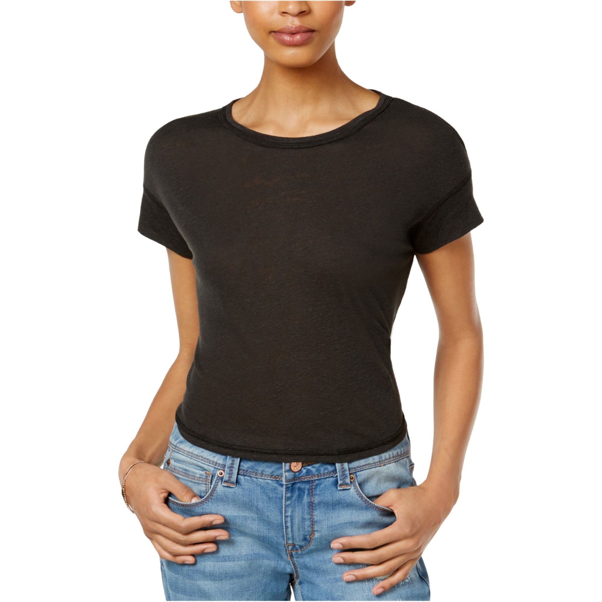 Rachel Roy Womens Cut Out Basic T-Shirt 