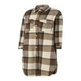 thumbnail image 2 of Women Casual Plaid Coat Button-down Color Block Outerwear Shirt Jacket Shackets with Pockets, 2 of 6