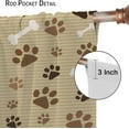 thumbnail image 6 of Cartoon Dog Curtains Coffee Color Dog Paw Prints Pattern Bone Rod Pocket Blackout Window Treatment for Kids Girls Bedroom Children''s Room Kitchen Home Decor Art Printed Window Drapes 42x54in, 6 of 6