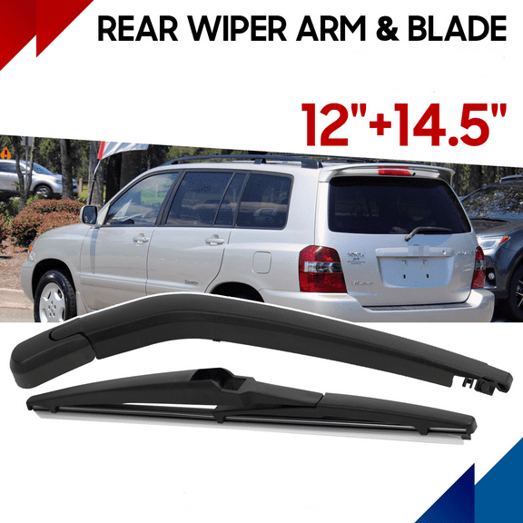 12" 14.5" Rear Windshield Wiper Arm & Blade Set Compatible With Toyota HIGHLANDER 2001-2007