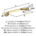 thumbnail image 3 of Amerock Ravino 5-1/16 inch Center-to-Center Champagne Bronze Cabinet or Furniture Pull, 25 Pack, 3 of 4