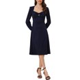 thumbnail image 2 of INSPIRE CHIC Women's Sweetheart Neck Keyhole Front Split Midi Elegant Cocktail Dress XS Dark Blue, 2 of 5